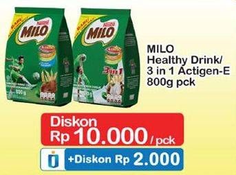 Promo Harga MILO ActigenE 3in1 800 gr - Indomaret