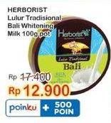 Promo Harga HERBORIST Lulur Tradisional Bali Whitening Milk 100 gr - Indomaret