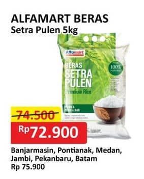 Promo Harga Alfamart Beras Setra Pulen 5000 gr - Alfamart