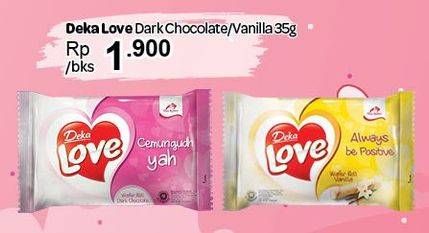 Promo Harga DUA KELINCI Deka Love Dark Chocolate, Vanilla 35 gr - Carrefour