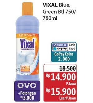 Promo Harga Vixal Pembersih Porselen Blue Extra Kuat, Green Kuat Harum 780 ml - Alfamidi