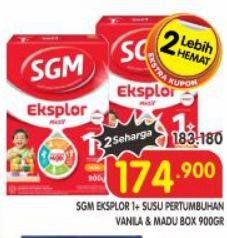 Promo Harga SGM Eksplor 1+ Susu Pertumbuhan Vanila, Madu 900 gr - Superindo