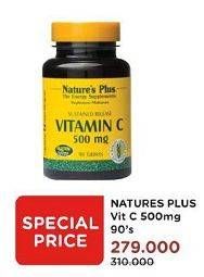 Promo Harga NATURES PLUS Vitamin C 500mg 90 pcs - Watsons