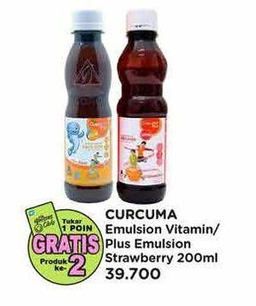 Promo Harga Curcuma Plus Emulsion Suplemen Makanan Strawberry 200 ml - Watsons