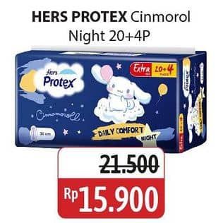 Promo Harga Hers Protex Comfort Night 24 pcs - Alfamidi