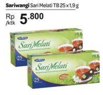 Promo Harga Sariwangi Teh Melati per 25 pcs 190 gr - Carrefour