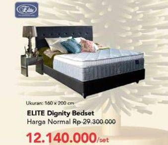 Promo Harga ELITE Dignity Complete Bed Set 160x200cm  - Carrefour