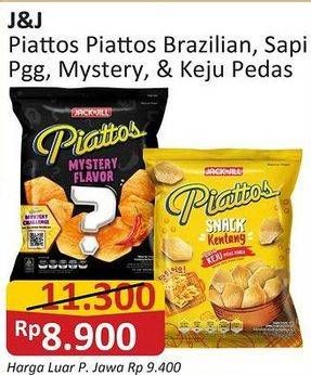 Promo Harga Piattos Snack Kentang Brazilian BBQ, Sapi Panggang, Mystery, Keju Pedas Korea 68 gr - Alfamart
