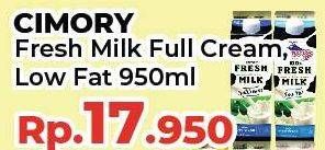 Promo Harga Cimory Fresh Milk Full Cream, Low Fat 950 ml - Yogya