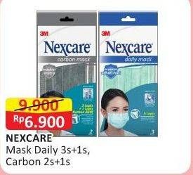 Promo Harga 3M NEXCARE Masker Daily, Carbon 3 pcs - Alfamart
