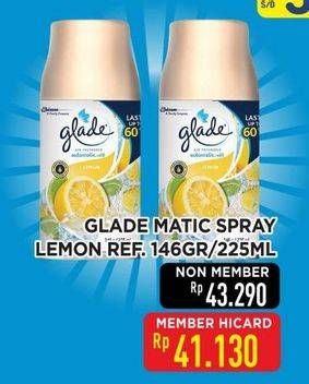 Promo Harga Glade Matic Spray Refill Lemon 146 ml - Hypermart