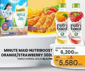 Promo Harga Minute Maid Nutriboost Orange, Strawberry 300 ml - Carrefour