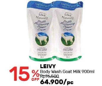 Promo Harga LEIVY Goat Milk Shower Cream 900 ml - Guardian