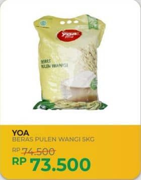 Promo Harga YOA Beras Pulen Wangi 5000 gr - Yogya