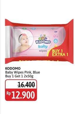 Promo Harga Kodomo Baby Wipes Rice Milk Pink, Classic Blue 50 pcs - Alfamidi