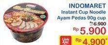 Promo Harga INDOMARET Instant Cup Noodle Ayam Pedas 90 gr - Indomaret