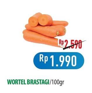 Promo Harga Wortel Berastagi per 100 gr - Hypermart