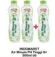 Promo Harga INDOMARET Air Minum pH 8+ 500 ml - Indomaret