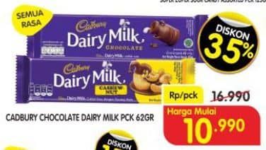 Promo Harga Cadbury Dairy Milk All Variants 62 gr - Superindo