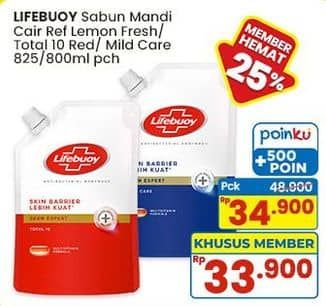 Promo Harga Lifebuoy Body Wash Lemon Fresh, Mild Care, Total 10 825 ml - Indomaret