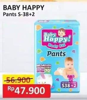 Promo Harga Baby Happy Body Fit Pants S38+2 40 pcs - Alfamart