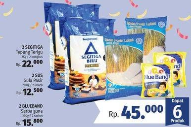 Promo Harga Paket 45rb (2 Segitiga Tepung Terigu + 2 SUS Gula + 2 Blue Band Margarine)  - LotteMart