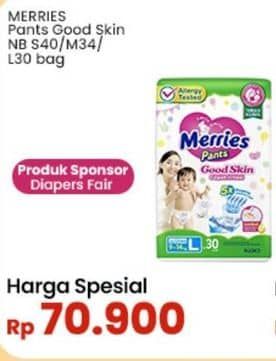 Promo Harga Merries Pants Good Skin M34, S40, L30 30 pcs - Indomaret