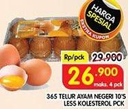 Promo Harga 365 Telur Ayam Negeri Less Cholesterol 10 pcs - Superindo
