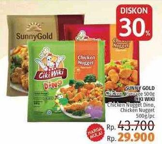 Promo Harga Sunny Gold Chicken Karage / Ciki Wiki Nugget, Dino  - LotteMart
