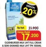 Promo Harga OLDENBURGER UHT Full Cream, Semi-Skimmed 1 ltr - Superindo