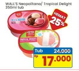 Promo Harga Walls Ice Cream Neopolitana, Tropical Delight 350 ml - Indomaret