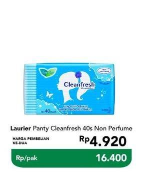 Promo Harga Laurier Pantyliner Cleanfresh NonPerfumed 40 pcs - Carrefour