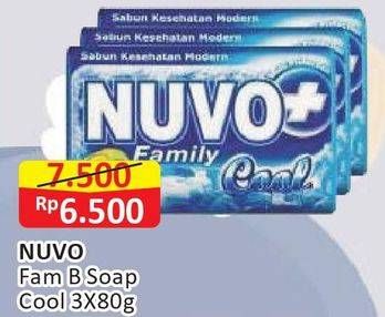 Promo Harga NUVO Family Bar Soap Active Cool per 3 pcs 76 gr - Alfamart