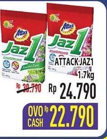 Promo Harga ATTACK Jaz1 Detergent Powder Pesona Segar, Semerbak Cinta 1700 gr - Hypermart