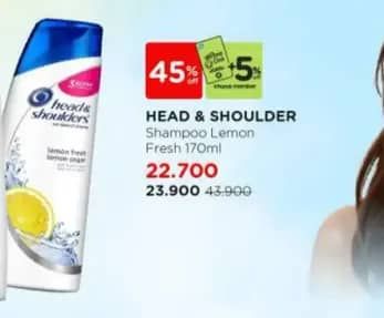 Promo Harga Head & Shoulders Shampoo Lemon Fresh 160 ml - Watsons