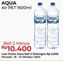 Promo Harga AQUA Air Mineral per 2 botol 1500 ml - Alfamart