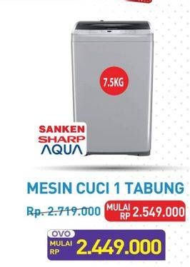 Promo Harga Sanken/Sharp/Aqua Mesin Cuci 1 Tabung  - Hypermart