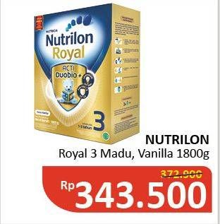 Promo Harga NUTRILON Royal 3 Susu Pertumbuhan Vanilla, Madu 1800 gr - Alfamidi