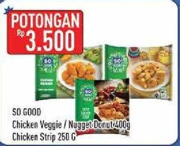 Promo Harga SO GOOD Chicken Nugget Donat, Veggie 400 gr - Hypermart