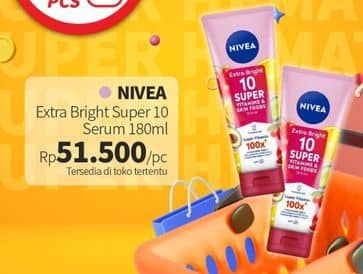 Promo Harga Nivea Extra Bright 10 Super Vitamins & Skin Food Serum 180 ml - Guardian