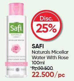 Promo Harga SAFI Naturals Micellar Water Rose Flower 100 ml - Guardian