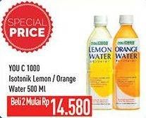 Promo Harga YOU C1000 Isotonic Drink Orange Water, Lemon Water 500 ml - Hypermart