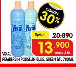 Promo Harga VIXAL Pembersih Porselen Blue Extra Kuat, Green Kuat Harum 780 ml - Superindo