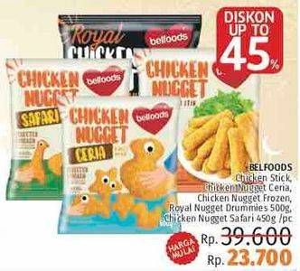 Promo Harga Belfoods Chicken Nugget, Stick, Ceria, Safari, Royal Nugget Drummies  - LotteMart
