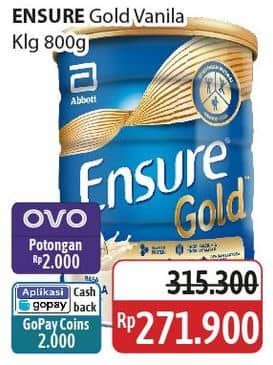 Promo Harga Ensure Gold Wheat Gandum Vanilla 850 gr - Alfamidi