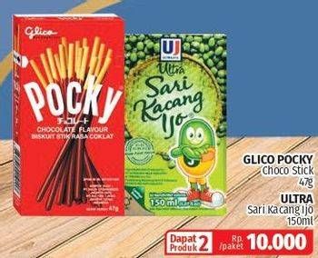 Promo Harga GLICO POCKY Stick & ULTRA Sari Kacang Ijo   - Lotte Grosir