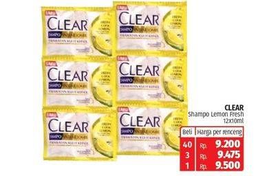 Promo Harga CLEAR Shampoo Lemon Fresh per 12 sachet 10 ml - Lotte Grosir