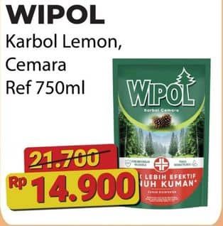 Promo Harga Wipol Karbol Wangi Lemon, Cemara 750 ml - Alfamart