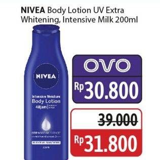 Promo Harga Nivea Body Lotion Intensive Moisture, UV Extra Whitening SPF 15 200 ml - Alfamidi