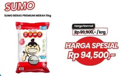 Promo Harga Sumo Beras Premium Merah 5000 gr - Carrefour